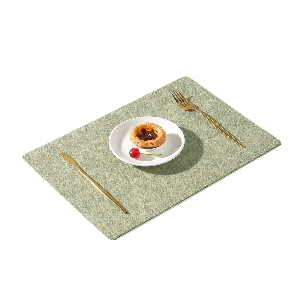 Faux Leather Place Meal Pad Placemats,Dual Sided Dining Table Square Non-Slip Heatproo Waterproof Washable Table Mats.Wholesale