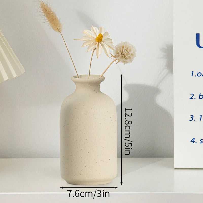 White Nordic Flower Vase Ceramic Vases Room Decor Modern Ceramic Flowers Bottle Plants Flower Pot Home Living Room Decoration