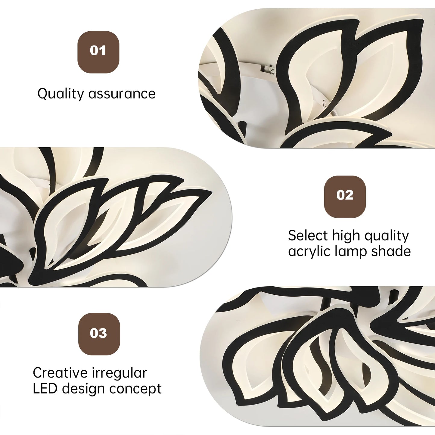 Modern Minimalist LED Chandeliers Dining Living Room Bedroom Study Room Black White Chandeliers Home Indoor Lighting Decor Lamps