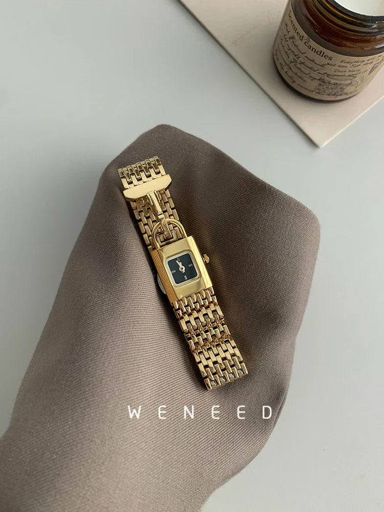 Ladies Vintage Watches Unique Niche Lock Designshigh-end Steel Strip Women's Watches New Forlover Relojes Para Damas