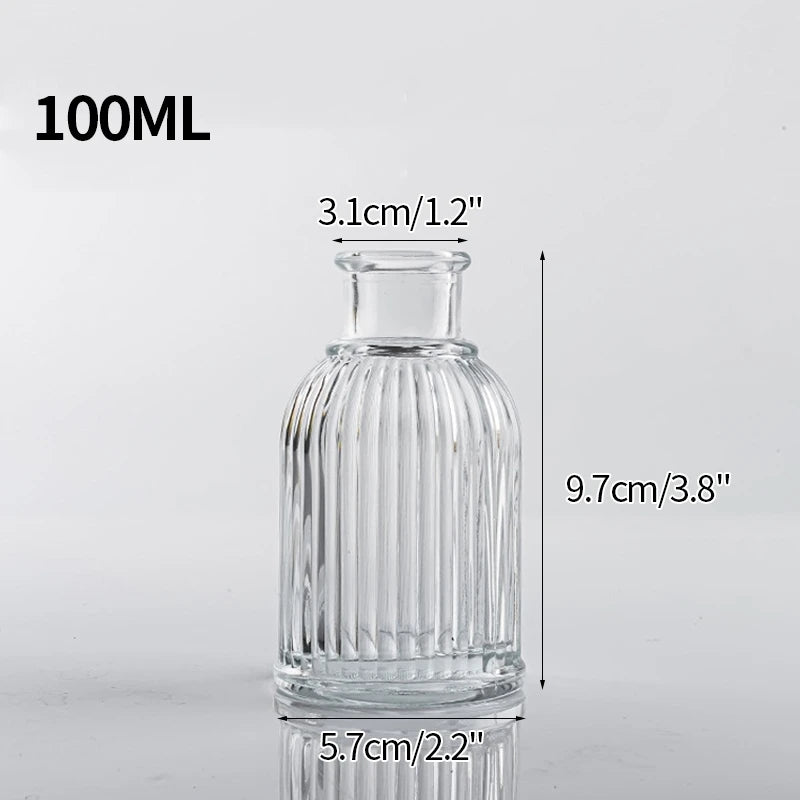 Clear Glass Vase Modern Decorative Small Flowers Vases Minimalist Floral Vases Aesthetic Home Decor Wedding Table Centerpieces