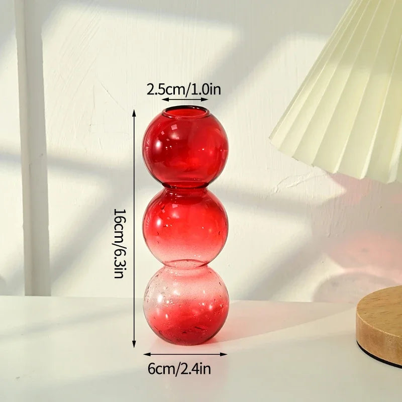 Nordic Glass Bubble Vases Hydroponic Flower Vase Creative Spherical Flower Vases Stained Bubble Glass Vase Home Office Decor