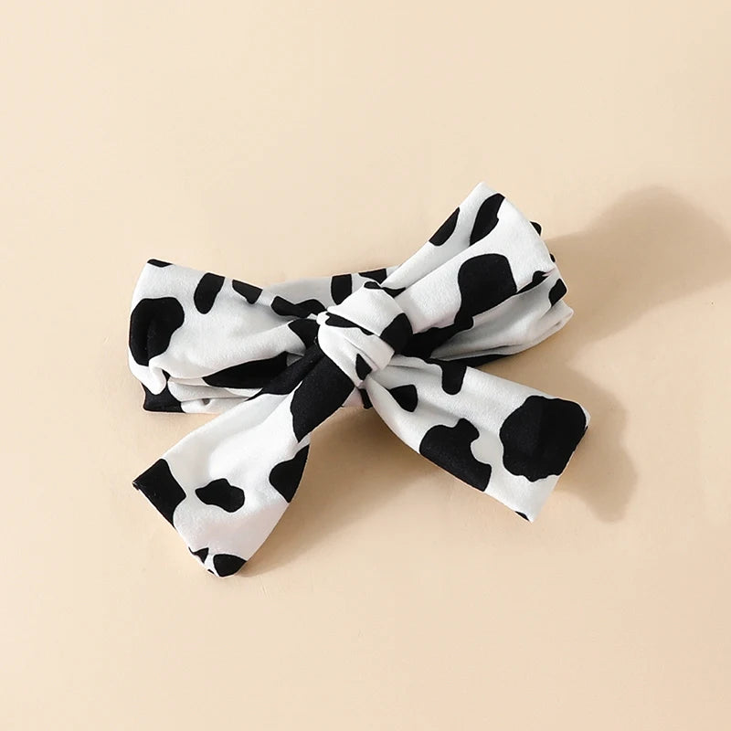 0-18 Months Newborn Baby Girl Clothes Outfits Cute Cow Letter Tops Long Sleeve Bodysuits Elastic Waist Trousers with Hairband