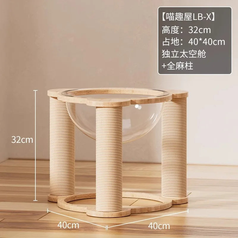 Cat climbing frame  litter  tree integrated  climbing frame large space space capsule  litter MDF material solid and