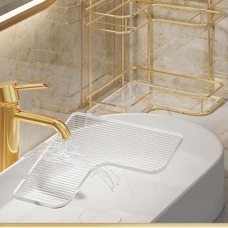 Bathroom Corner Organizer Cabinet Cosmetic Holder Shower Rack Corner Shelf Acrylic Triangle Wall-mounted Countertop Storage