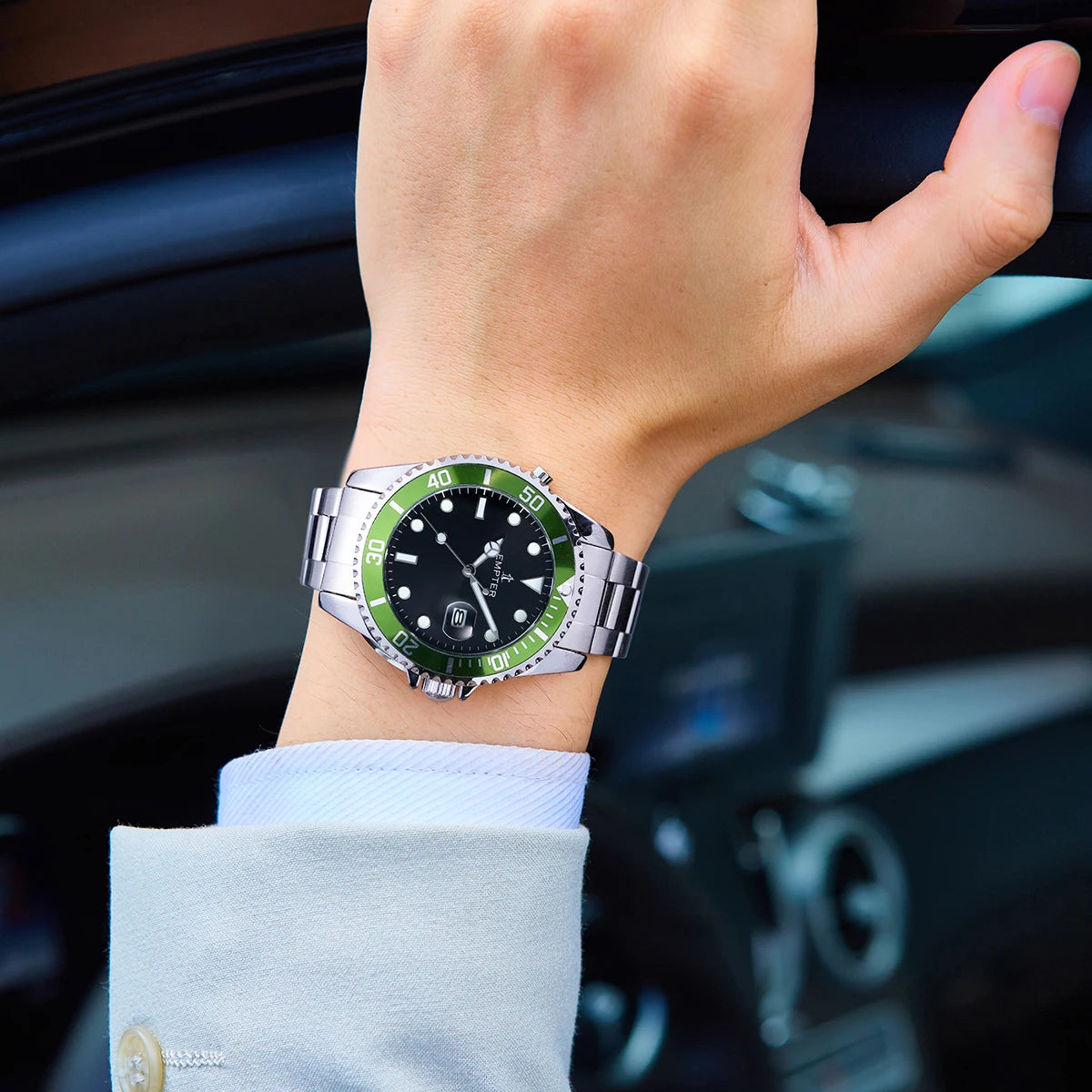 Watches for Men with Date Luxury Big Face Waterproof Mens Wristwatch Analog Dress Two Tone Stainless Steel Man Watch Luminous