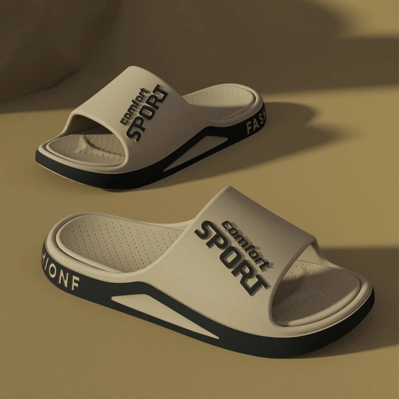 Fashion Men's Sandals Summer EVA Comfortable Anti-Slip Soft Soles House Slippers for Indoor Outdoor Wear Breathable Shower Slide
