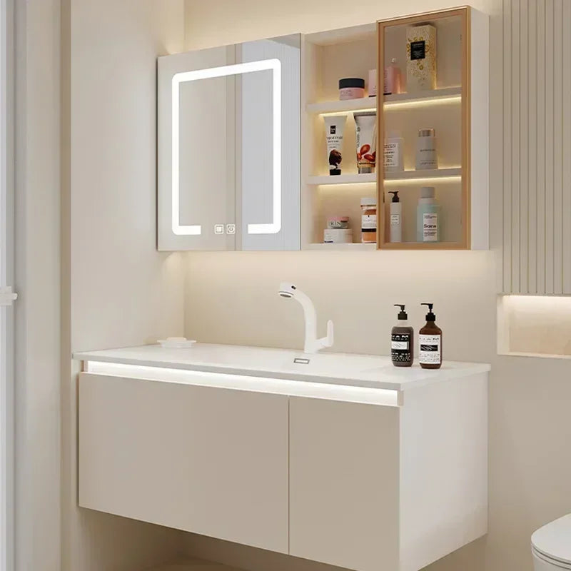 Washbasin Storage Bathroom Cabinets Mirror Wall Shelf Tool Drawer   Display Casa Arredo Room Furniture YY50BC