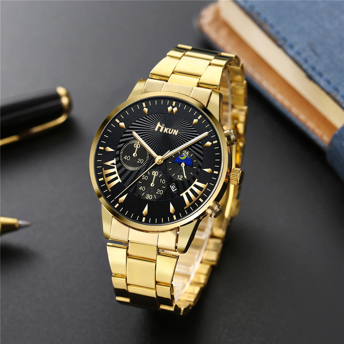 Men's 3-piece watch set, unique personality, fashionable and retro, suitable for daily wear