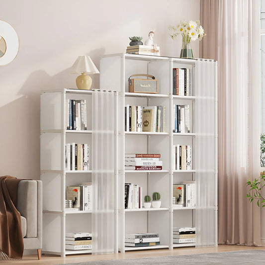 6-Layer Double Row Storage Rack with Curtain – Dustproof Organizer for Quilts, Clothing, Blankets, Books, and Shoes