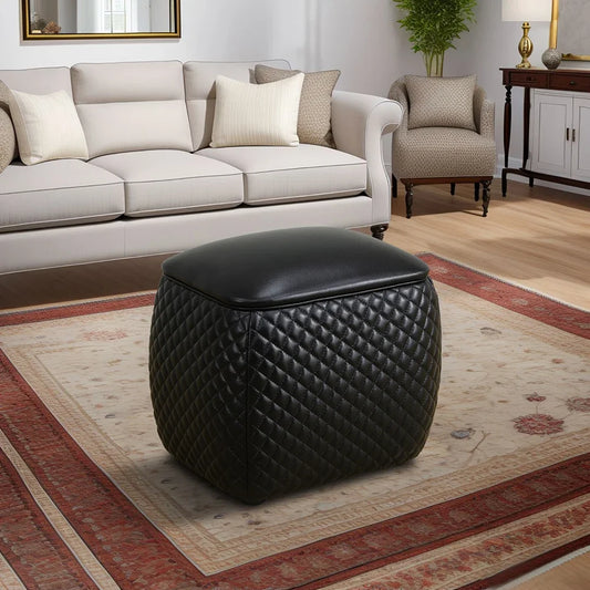Black Living Room Square Low Stool Vanity Stools Modern Makeup Dressing Stool Creative Leather Bedroom Makeup Room Low Stools