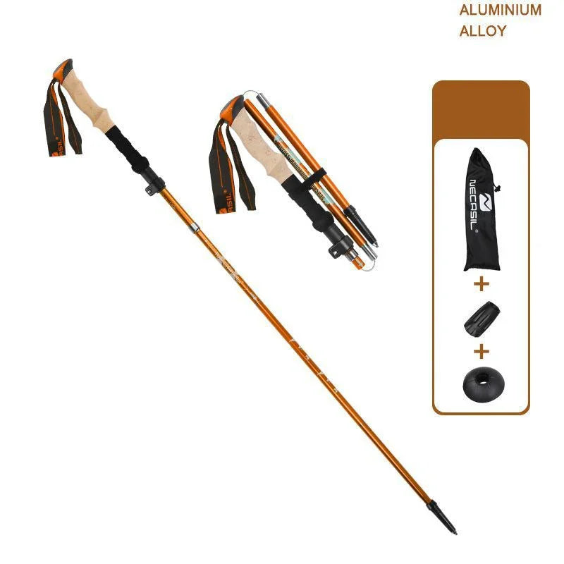 Collapsible Hiking Stick-Lightweight,Foldable Retractable Trekking Poles with Adjustable Heights-Walking Backpacking,Camping