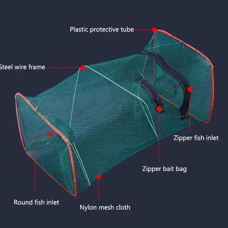 1pc Foldable portable fish basket, a must-have for offshore fishing. Super sturdy fish basket with large capacity to prevent fis