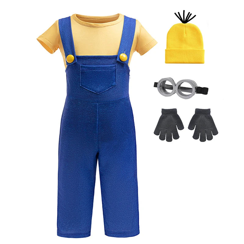 Baby Boy Clothes Children's Halloween Cosplay Costume Boys Striped T-Shirt+Jumpsuits 2Pcs Set Carnival Costumes Stage Perform