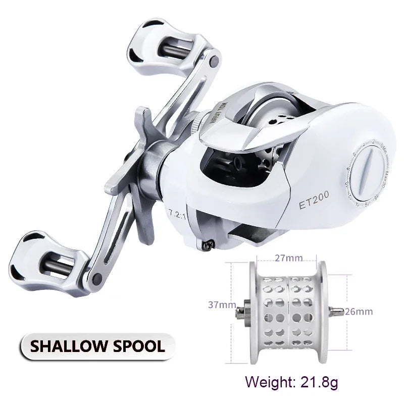 New 4+1 Ultra Smooth Fishing Baitcasting Reel 6KG Max Drag 7.2:1 High Gear Metal Line Cup Sea Jig Wheel For Catfish Bass Carp