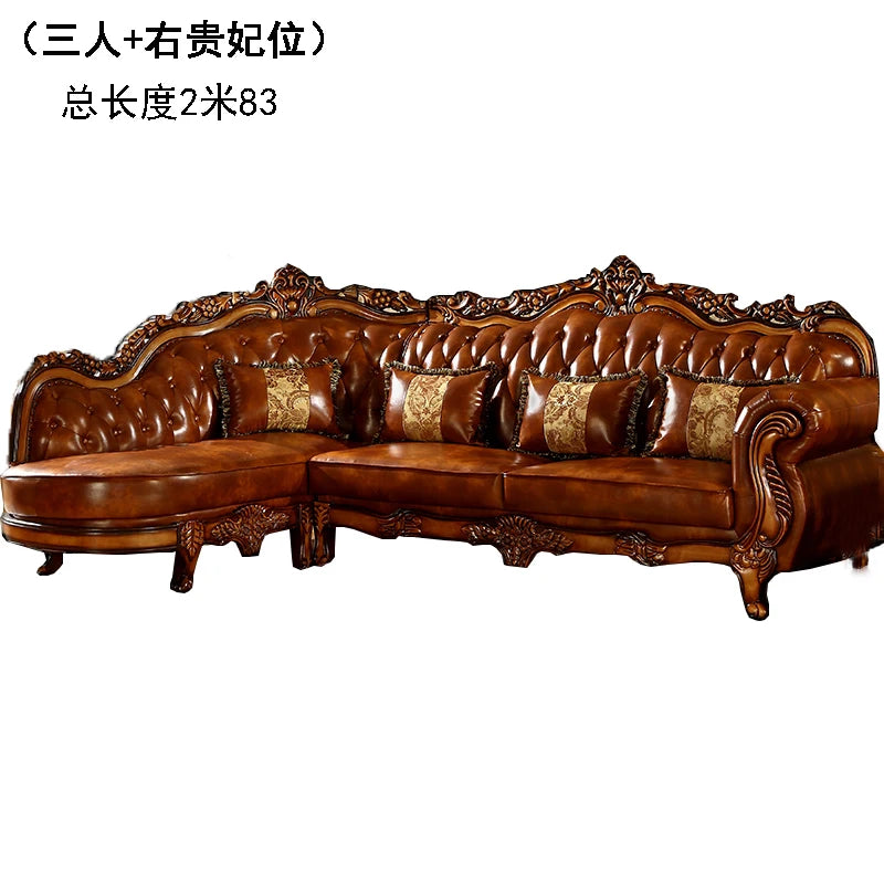European Leather Sofa Mid Century Design Living Room Princess Corner Sofas High Quality Gaming Sillon Cama Trendy Furniture