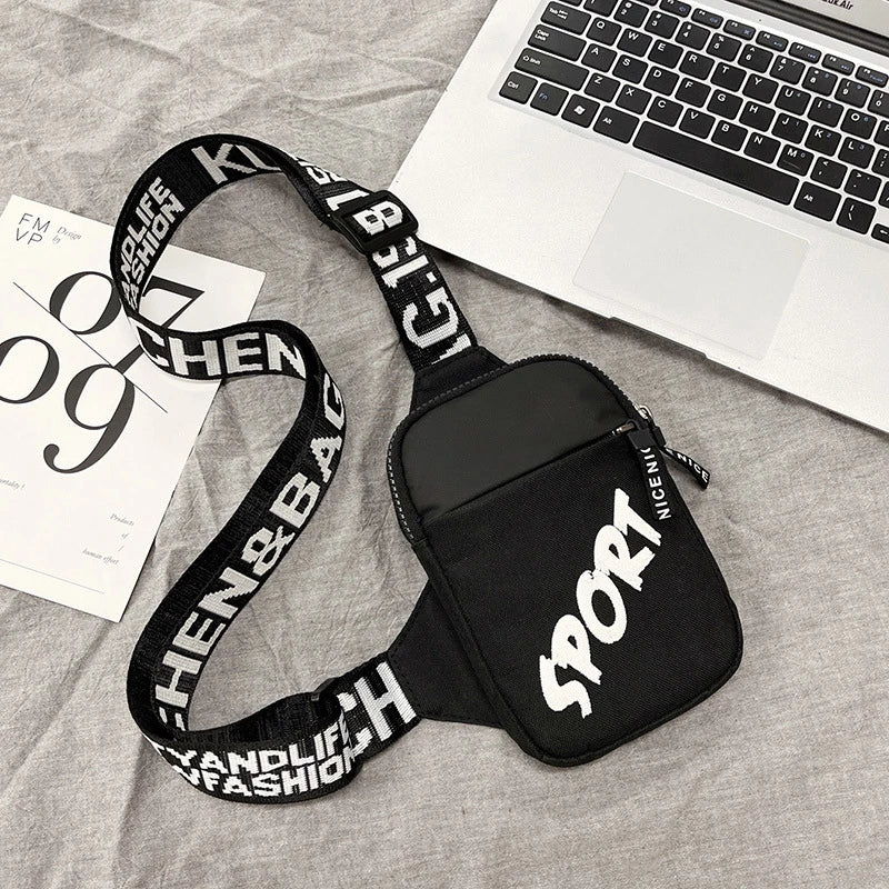 Men's Mini Shoulder Bag Trend Waterproof Small Messenger Bag Square Crossbody Bags For Women Sports Fashionable Casual Chest Bag
