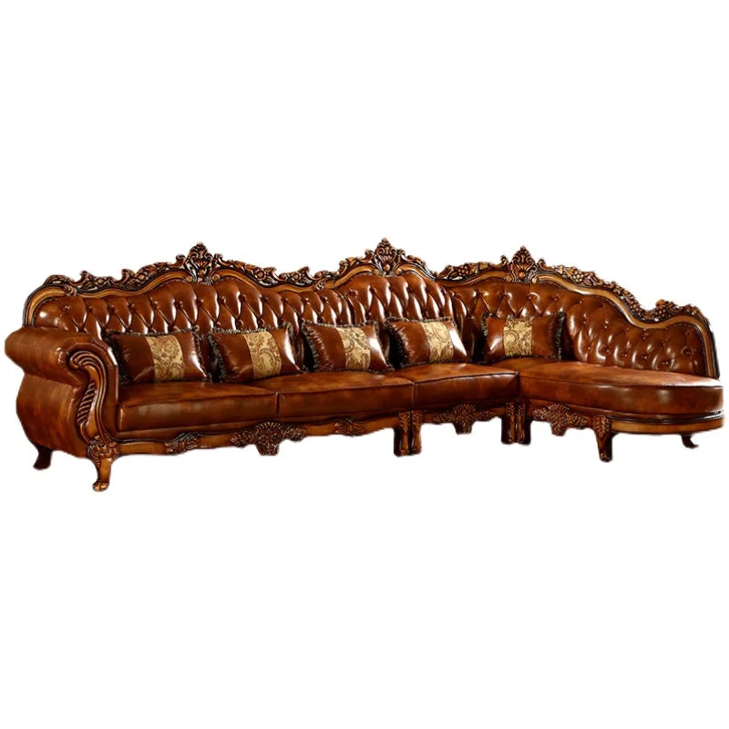 European Leather Sofa Mid Century Design Living Room Princess Corner Sofas High Quality Gaming Sillon Cama Trendy Furniture