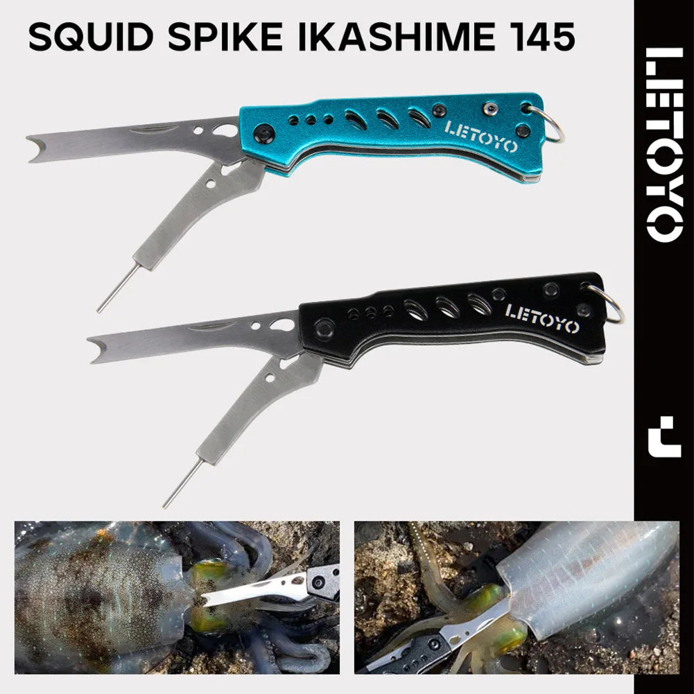 2 in 1 Squid Nerve Cord Cut Fishing Tools Stainless Steel Squid Knife for Webfoot Octopus Cuttlefish Fishing Accessories