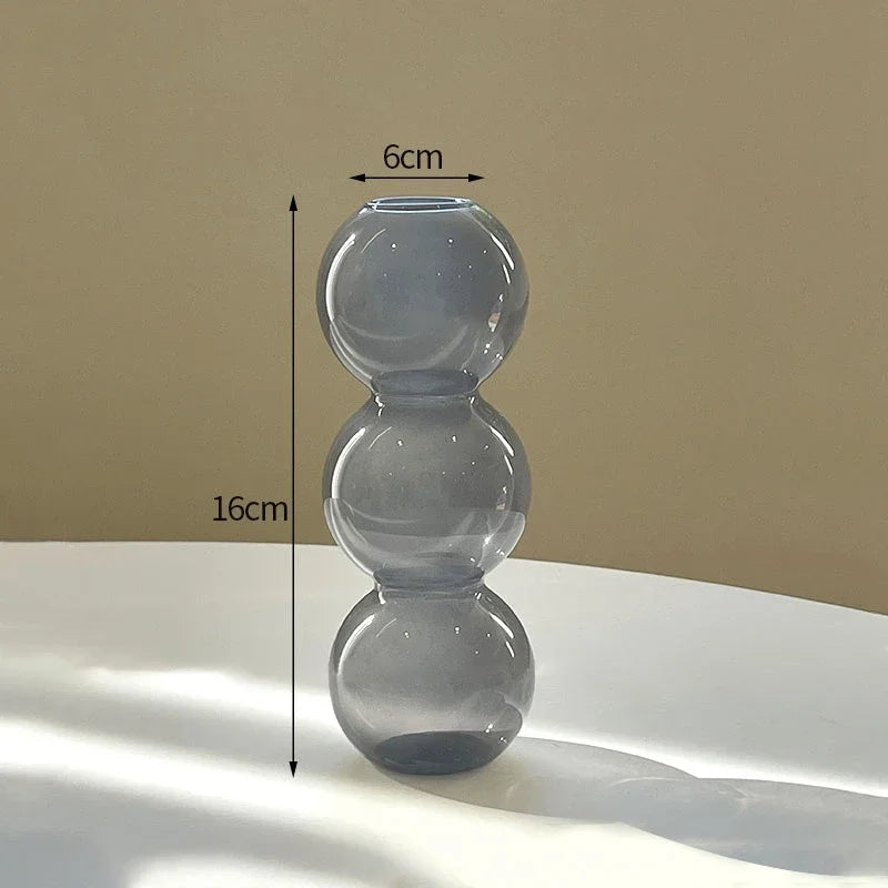 Nordic Glass Bubble Vases Hydroponic Flower Vase Creative Spherical Flower Vases Stained Bubble Glass Vase Home Office Decor