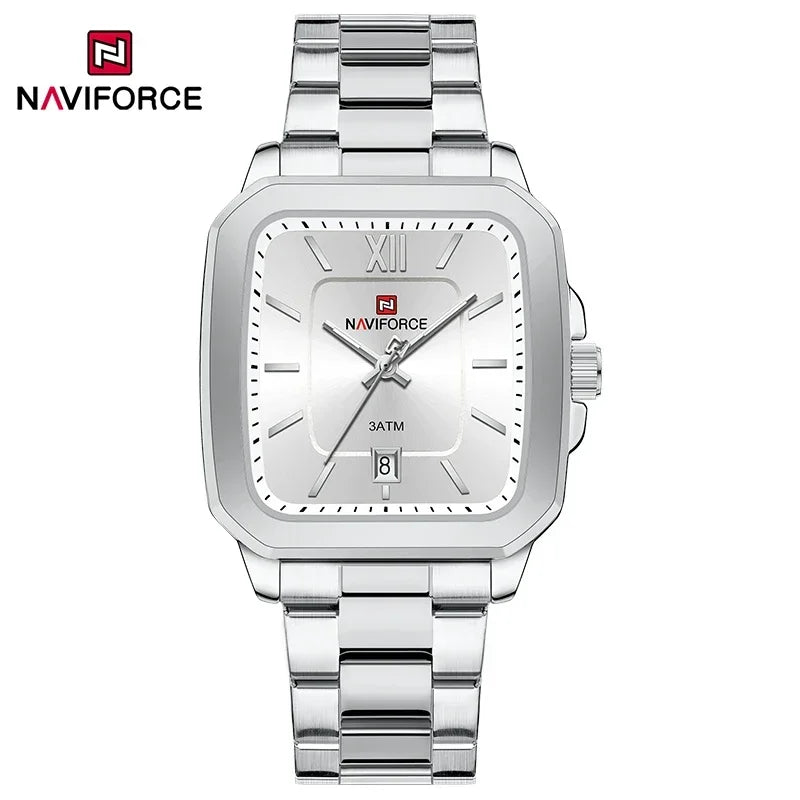 NAVIFORCE Fashion Women's Watches Waterproof Couple Steel Strap Quartz Calendar Wristwatch Gift for Girl Clock Relogio Feminino