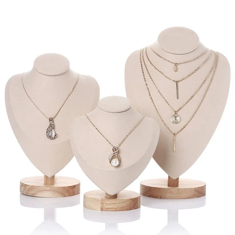 Velvet Portrait Necklace Display Pendant Organizer Jewelry Display Stand Jewelry Mannequin Bust Necklace Pendant Window Display
