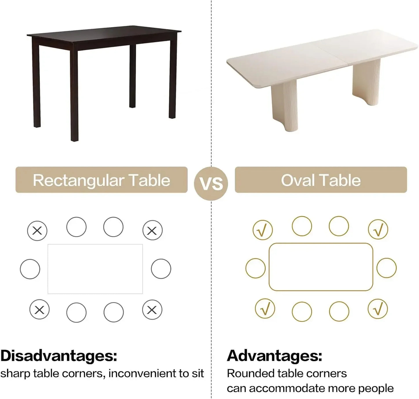 Modern Dining Table for 8, 78.97" Large Rectangular Kitchen Table,  Cream White Wavy Table Legs, Easy to Assemble