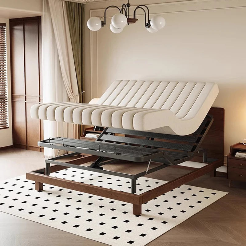 Massage Modern Massage Bed Double Loft Luxury Sleeping Design Platform Bed Leather Frame Letto Matrimoniale Trendy Furniture
