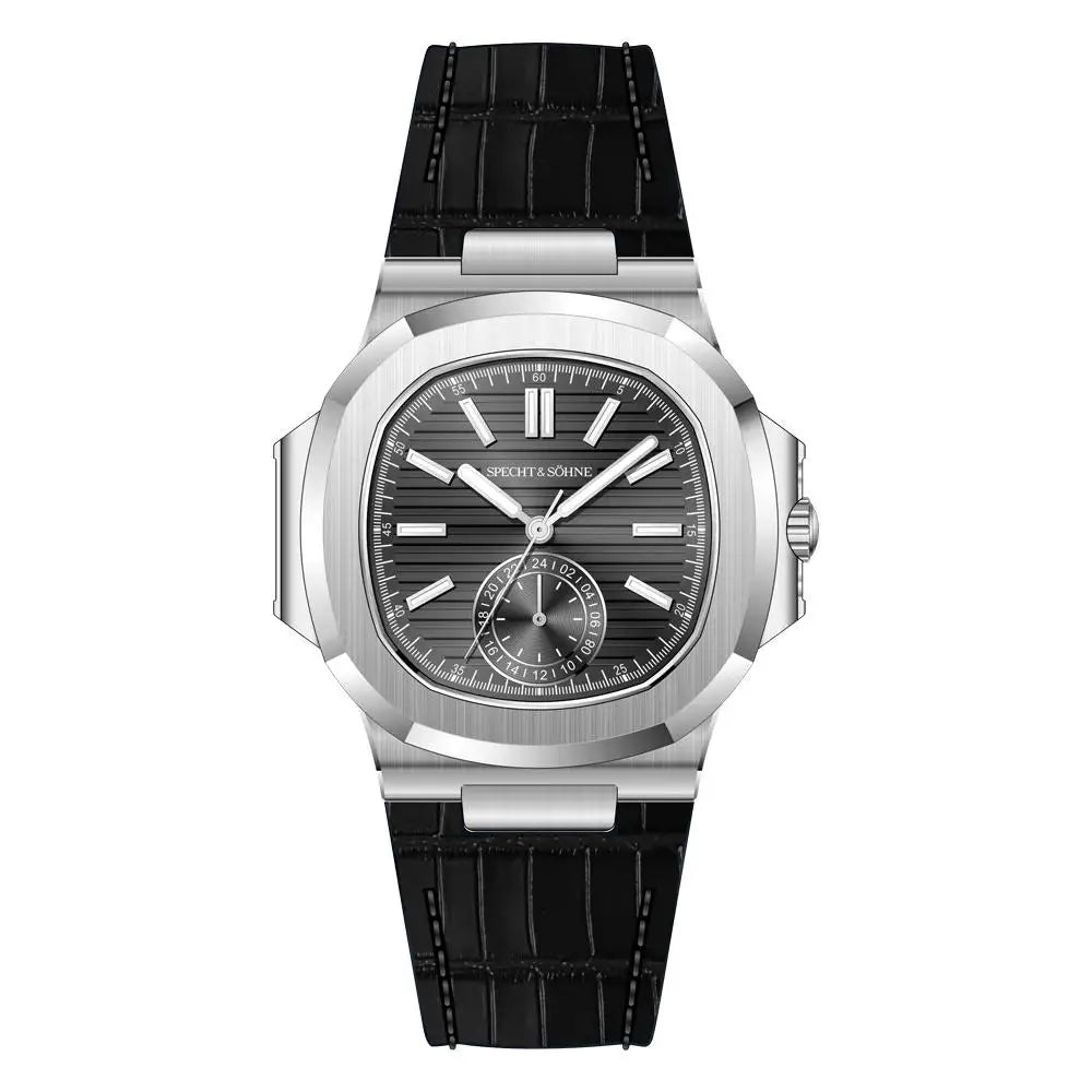 Specht & Söhne Watches Men Classic 5980 Japan VH60 Movt Luminous AR Coating Leather Crystal Steel Quartz Watches 50M Waterproof