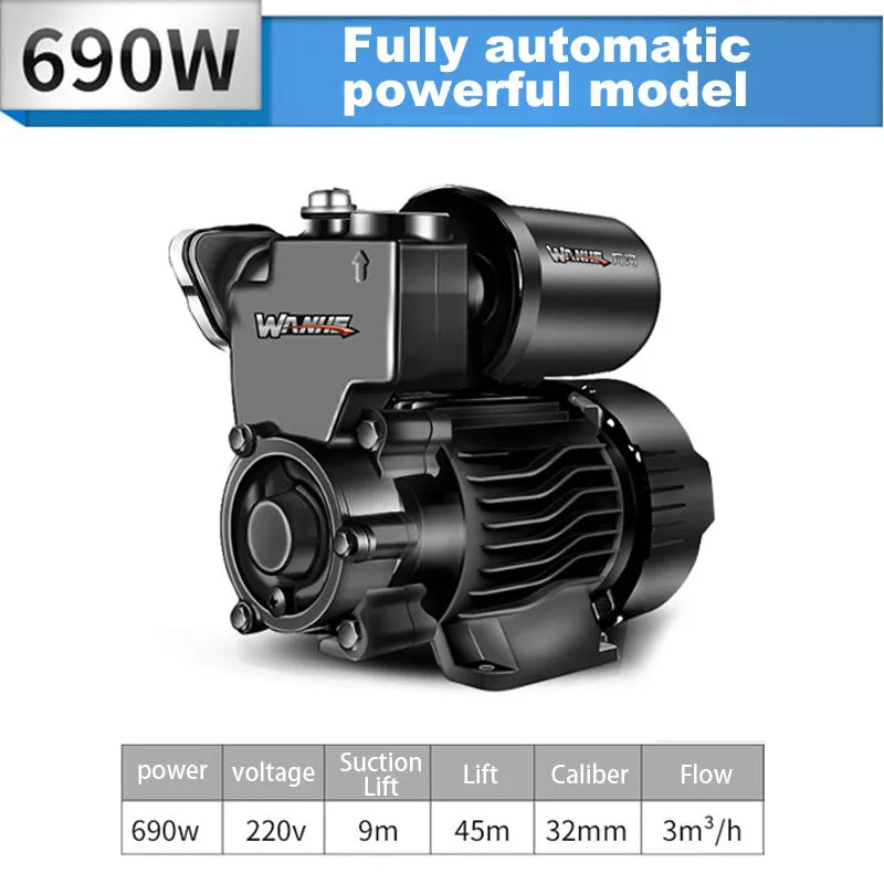 220v Booster Pump Fully Automatic and Silent Self-priming Pump Silent Water Heater Booster Pump 690W/890W/1190W