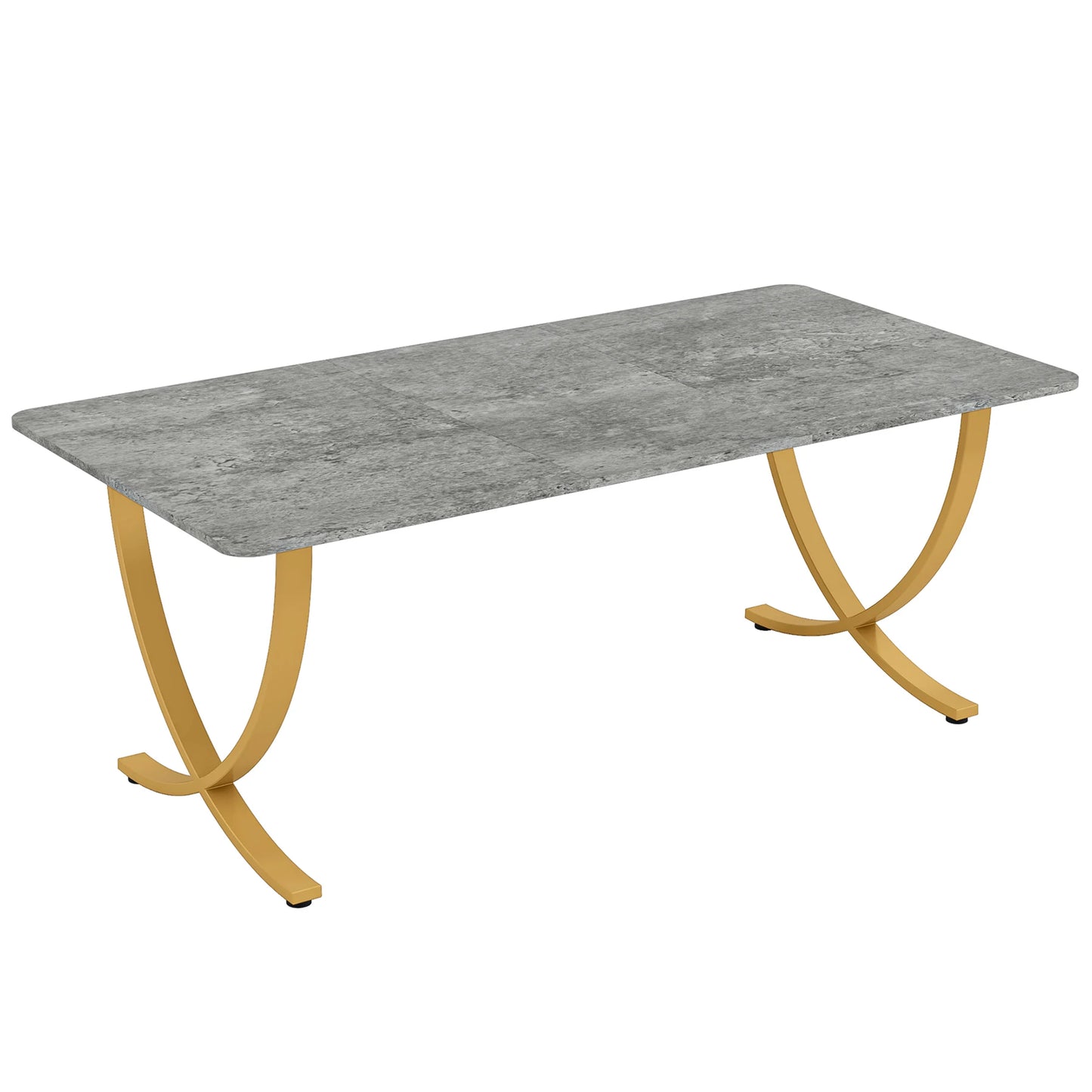 Tribesigns 63" Modern Dining Table Kitchen Table with Faux Marble Top