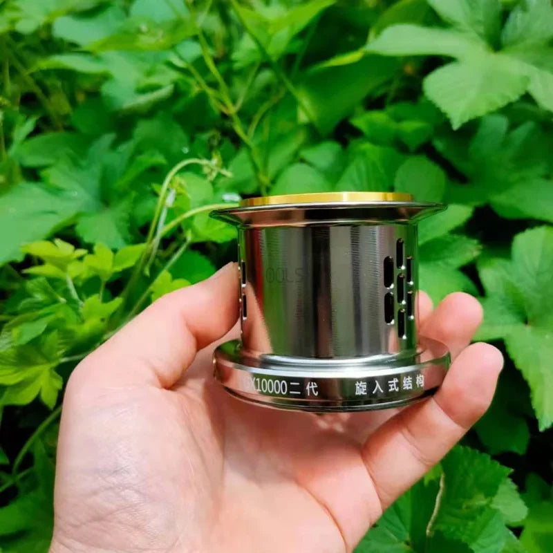 Fishing Reel Spool 8000 -12000S Spare Wire Cup All Metal Spool Diagonal Mouth Design Spinning Spool Carp Saltwater for Accessory
