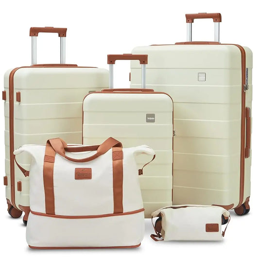 imiomo Travel Luggage Sets, Hard Shell Lightweight Carry on Suitcase with Travel Bag, TSA Lock, Durable Silent Spinner Wheels