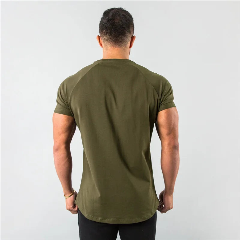 Fitness T-Shirt Men Bodybuilding Short Sleeve Sport Running T-shirt Men Sportswear Workout Shirts Male Men Gym Summer Tops Tee