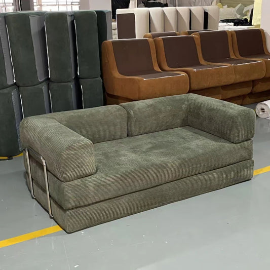 Italian Minimalist Retro High-end Corduroy Living Room Sofa, Compressed Sofa,Sofa Bed, Washable, Customizable, Air Transport