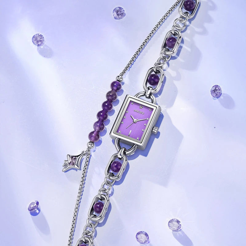 Women's Watch Light Luxury Brand Crystal Exquisite Medieval Emerald Bracelet Ladies Fashion Quartz Watches  Accessories