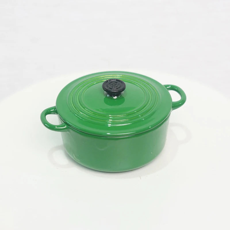 Mini Pot Boiler Pan With Lid Kettle Dollhouse Miniature Kitchen Utensil Cooking Ware Play Kitchen Toy Doll House Accessories
