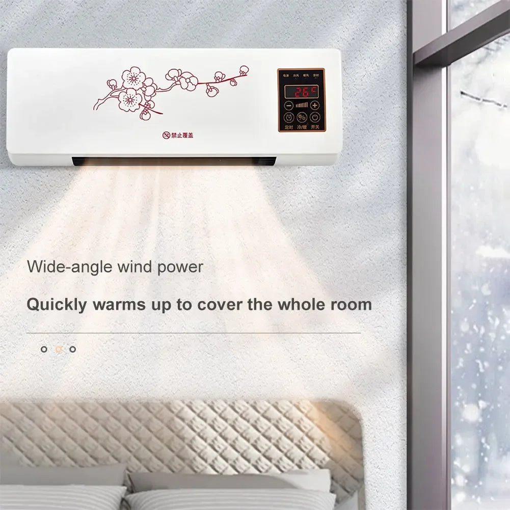 Mini Air Cooler Wall Mounted Electric Home Heater with Remote Control Intelligent Heater for Dormitory Bedroom AU/US/UK/EU Plug