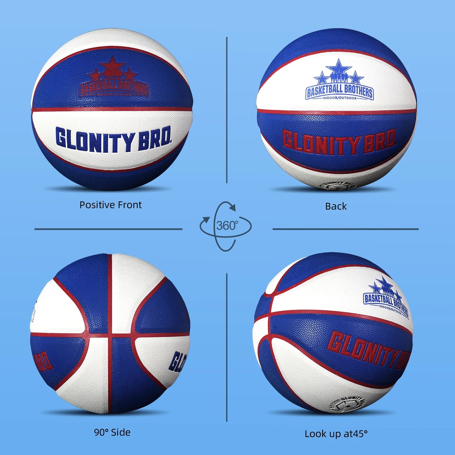 Size 6/7 Training Game Basketball Official Competition Standard Ball Women Men Outdoor Indoor High Quality Blue White Basketball