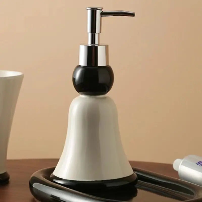 Bathroom Ceramic Lotion Bottle Hand Sanitizer Separate Bottle Mouthwash Cup Tray Sanitary Ware Bathroom Hotel Home Wash Set