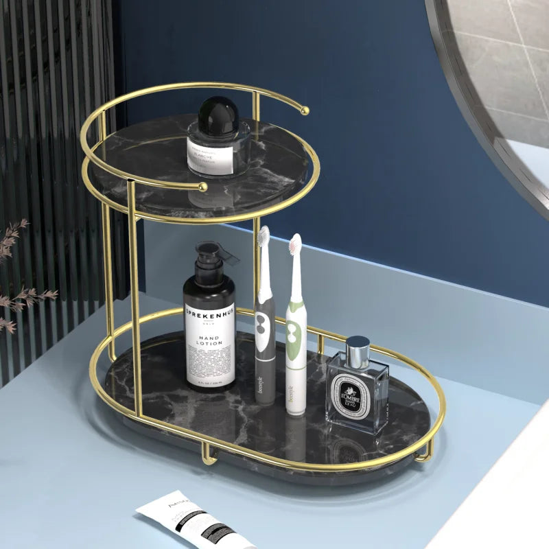 Bathroom Toiletries Counter Storage Shelf Bathroom Corner Shelf Bathroom Toothbrush Storage Shelf Cosmetics Organizer Shelf