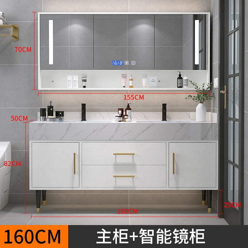 Bathroom Cabinet Washbasin Bathroom Combination Simple Household Toilet Furniture Solidbathroom Modern Vanity With Sink 24