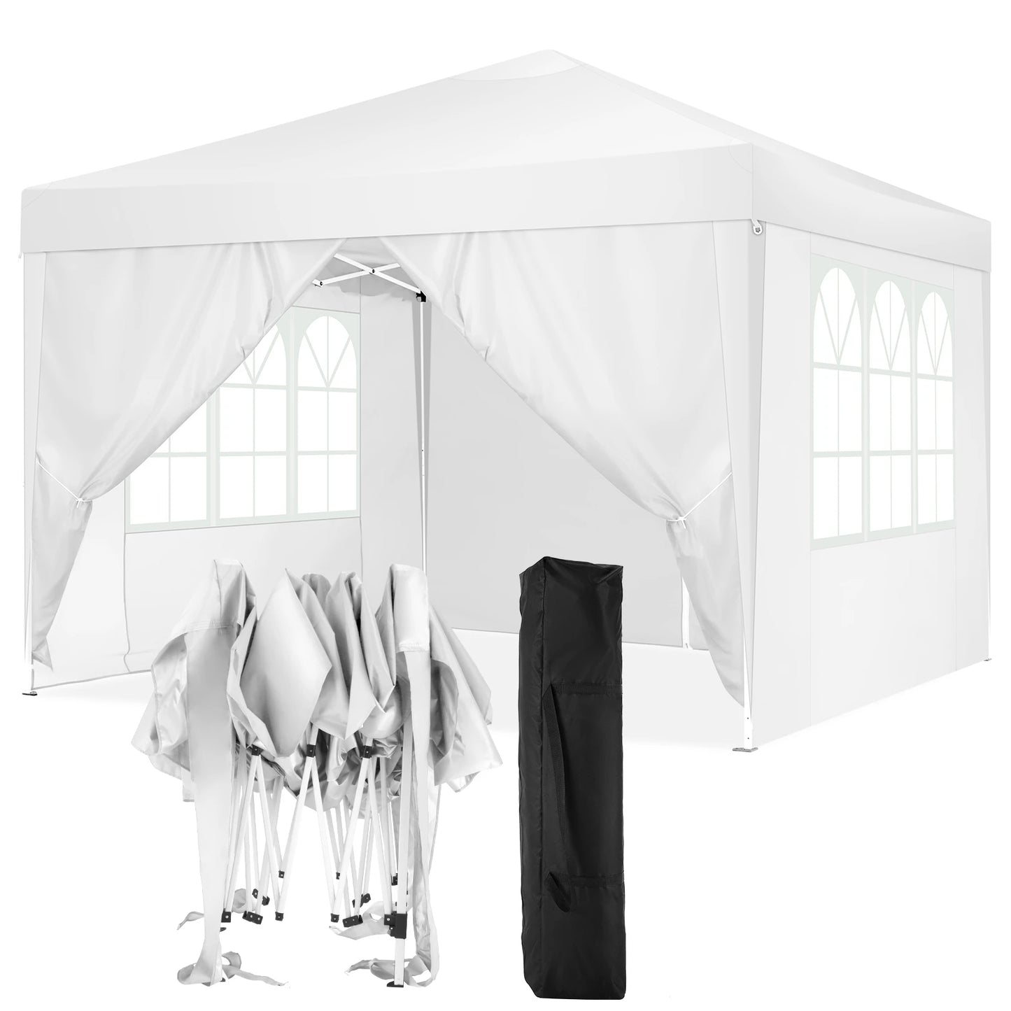 10x10 Pop up Canopy Tent Protable Canopy Tent with 4 Sidewalls Waterproof Instant Shelter Tent for Parties,with Carry Bag