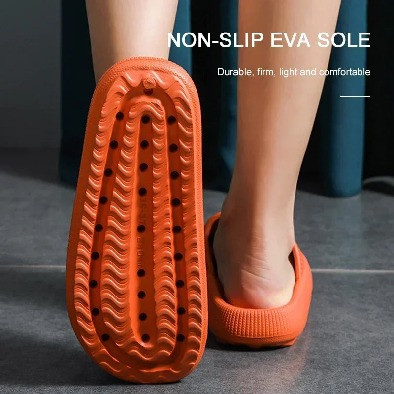 Women Eva Thick Platform Cloud Slippers Indoor Home Soft Sole Pillow Slides Sandals Woman 2025 Summer Non Slip Beach Flip Flops