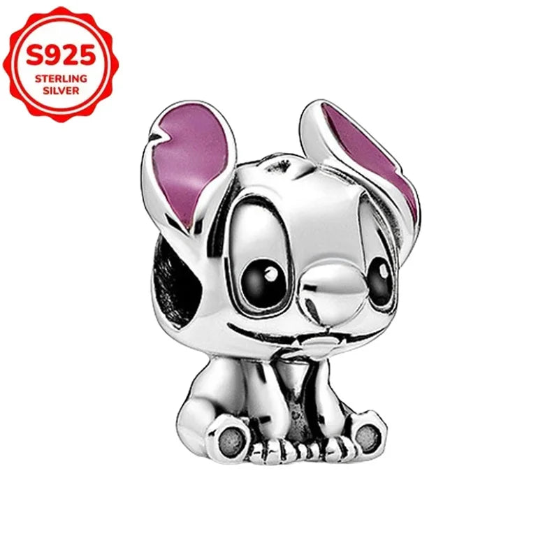 For Original Women 925 Bracelet Bangle Pendant Charm Disney Stitch 925 Sterling Silver Boutique Bead DIY Jewelry Gift New in Hot