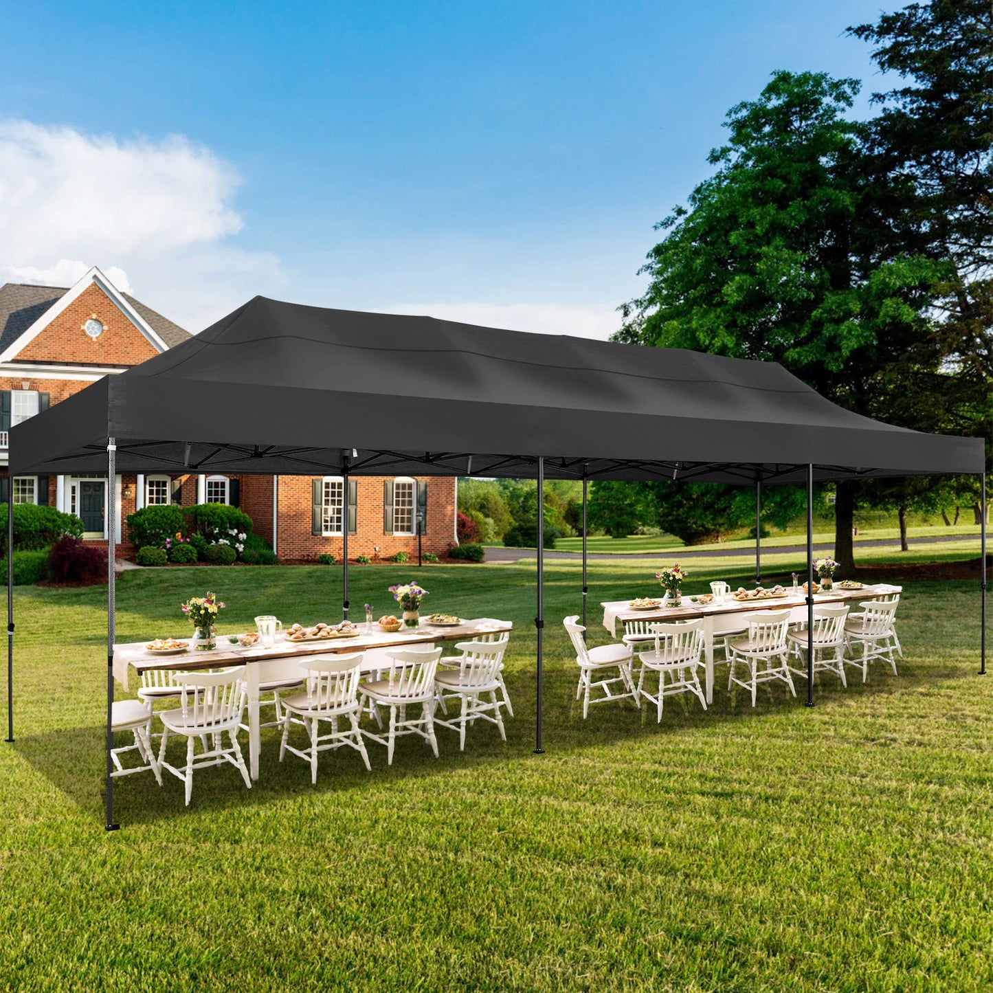 10x30 Heavy Duty Pop up Canopy with 8 sidewalls Stable Wedding Outdoor Tents for Parties Canopy Pop Up Party Tent UPF 50+